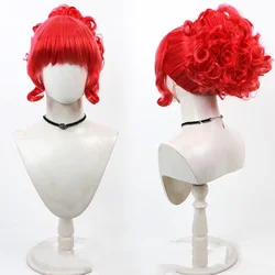 Movie Beetlejuice Miss Argentina Cosplay Wig Red Curly Heat Resistant Synthetic Hair for Halloween costume Party Role Play