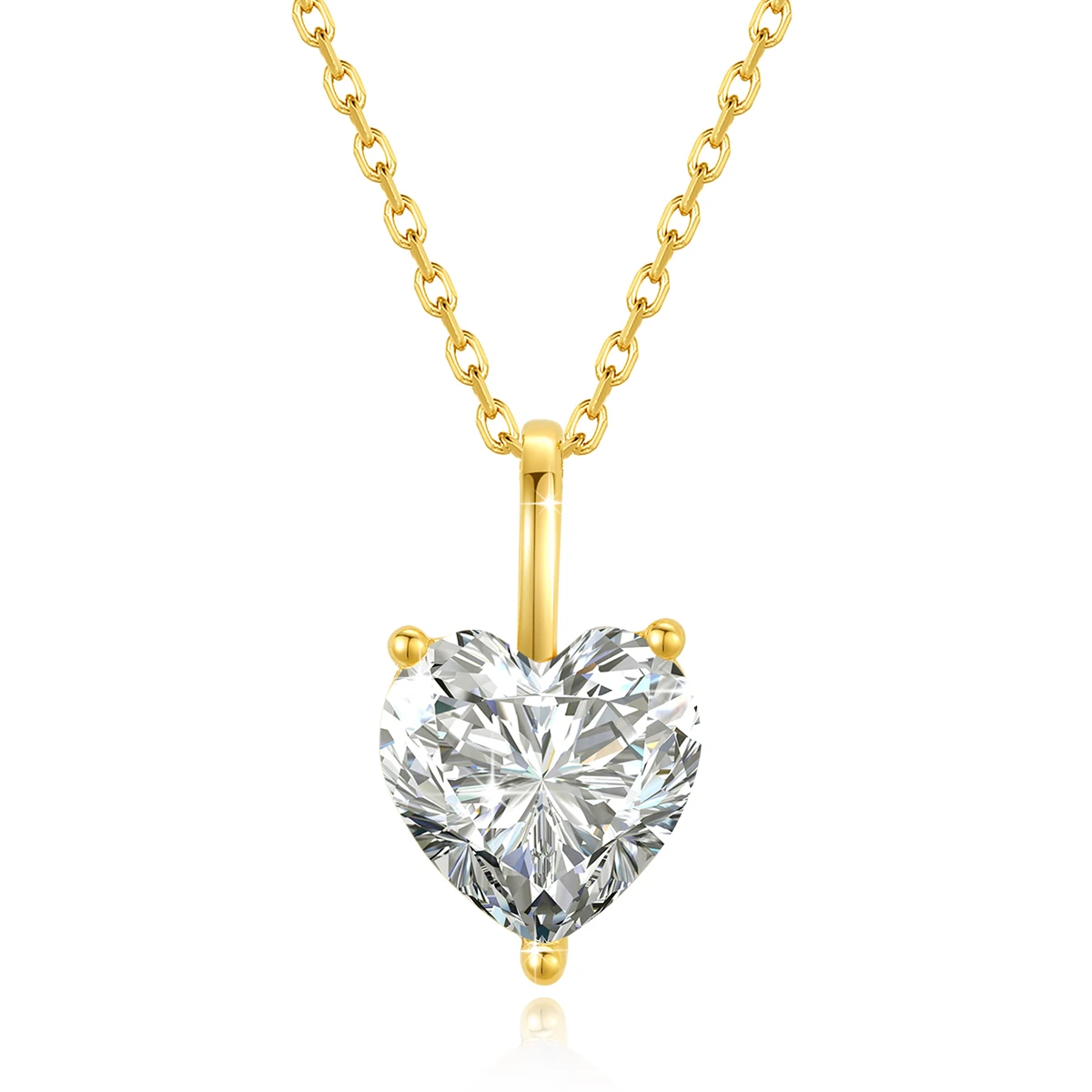 Heart Cut 14K Gold Moissanite Necklaces 9MM VVS1 Au585 Diamond Pendant for Women Engagement Party Classic Jewelry