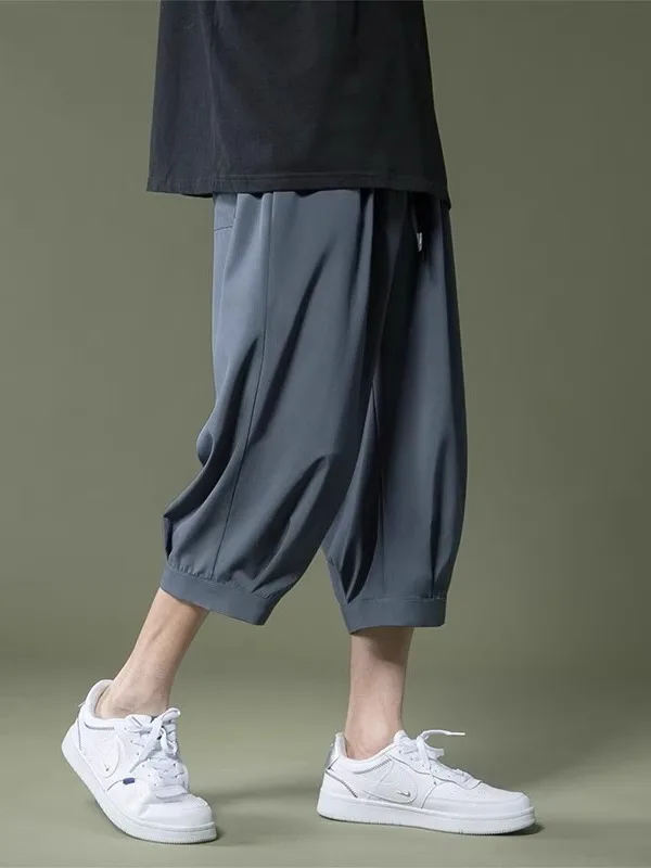 

Ice Silk Seven-Foot Pants Men's Summer Thin New Knee-Length Pants Casual Loose Sports Eight-Point orts Trendy Brand