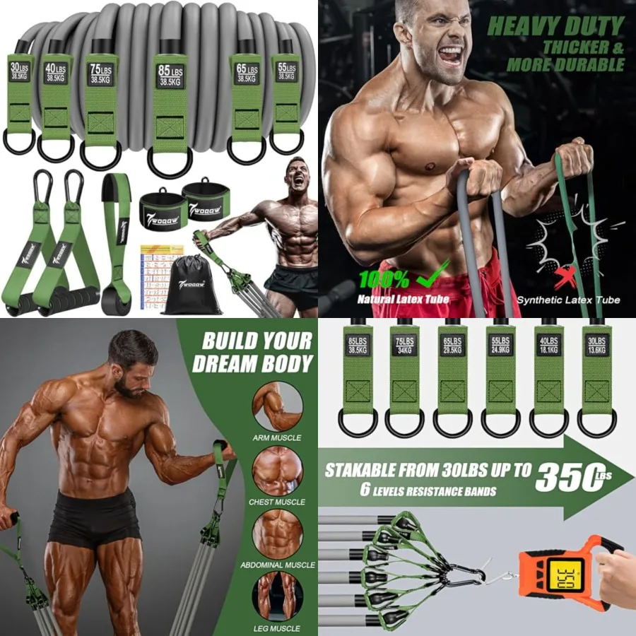 

Heavy Resistance Bands for Working Out, / Exercise Bands with Handles, Workout Bands Set for Men, Fitness Weight Bands for Musc