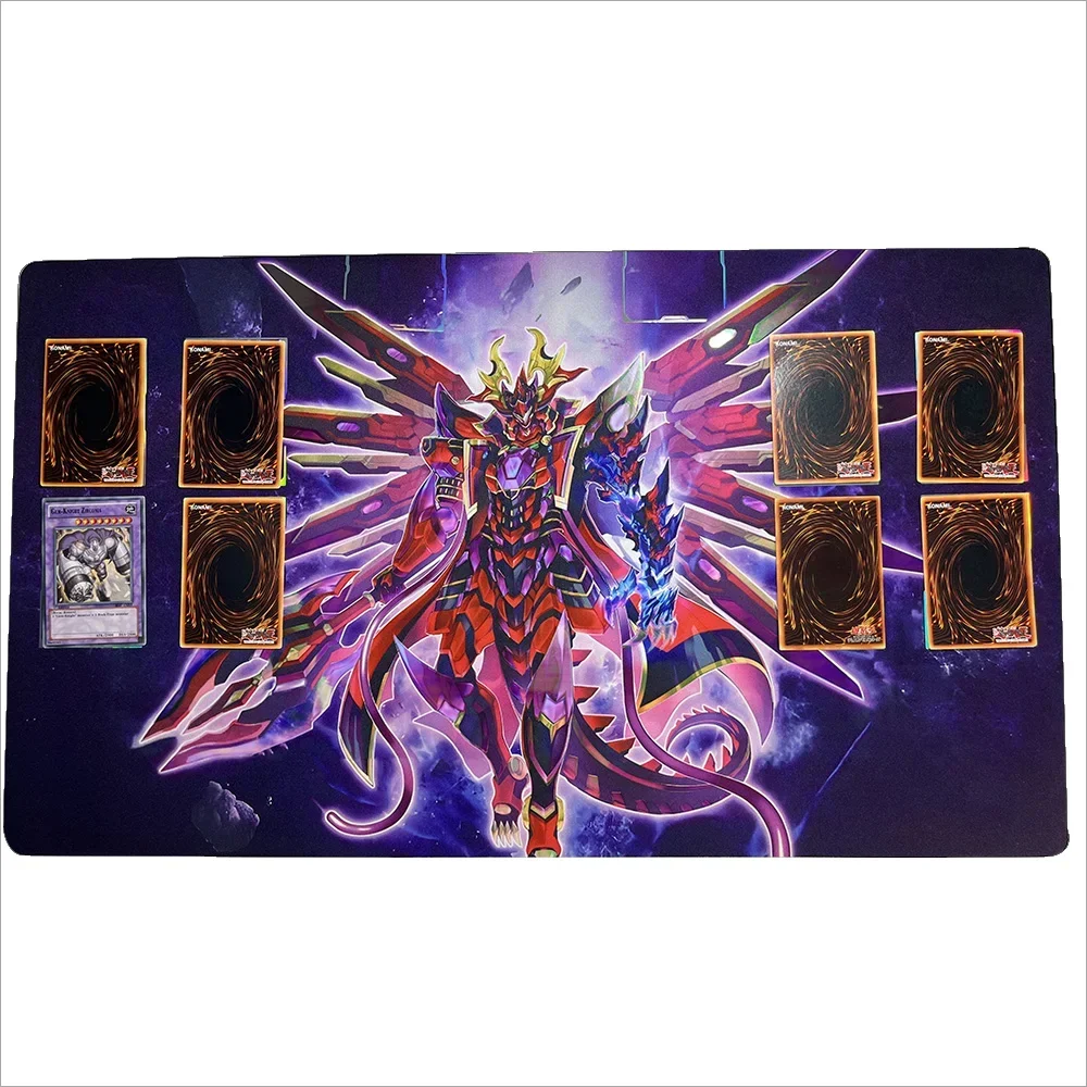 No Stitched Edges Yu-Gi-Oh Ultimate Kashtira Riseheat Rainbow Dragon Foil Holographic Shinny Playmat Collection Mat Storage Bag