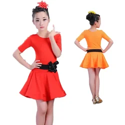 2024 girls Spandex latin dresses for dancing ballroom dance dress rumba samba children samba cha cha tango skirt standard salsa