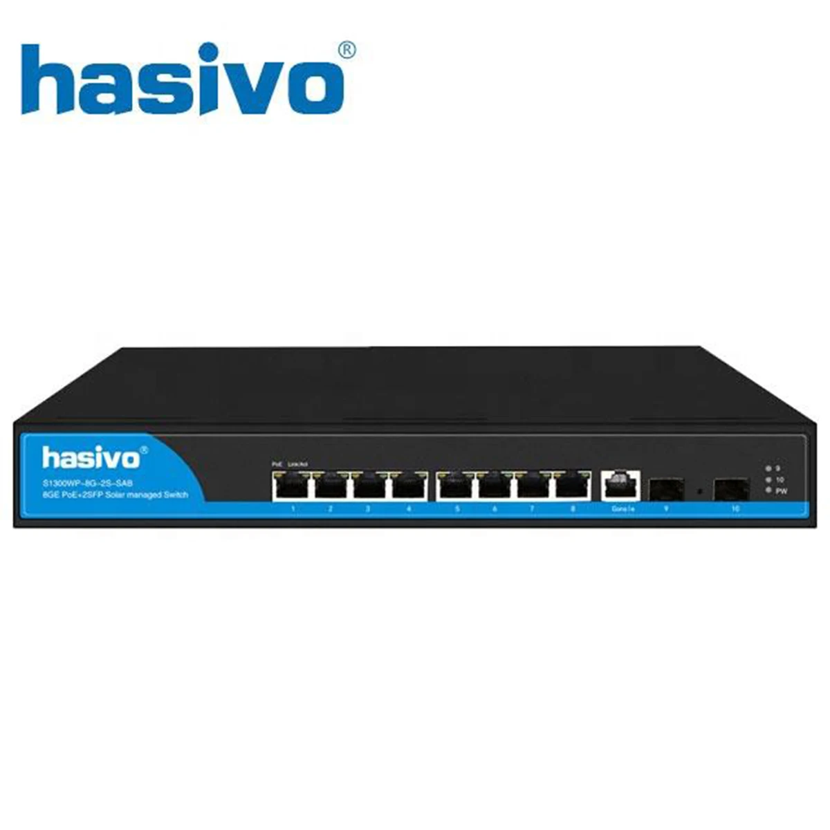 8 Port PoE Managed UPS Switch with 2 Gigabit SFP Charging Discharging PoE Switch 24V/48V Solar Panel Input