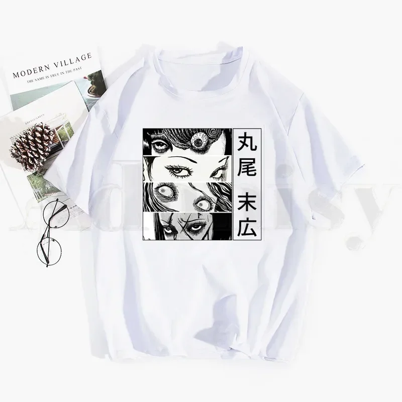 Tomie Junji Ito Suehiro Maruo Horror Japan Anime New Harajuku Men T Shirt Print T-shirt Male Tops Hip Hop Casual Funny T Shirt