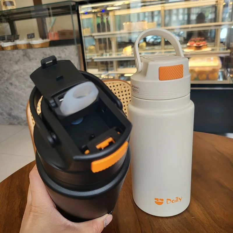Cross Border New Large Capacity Insulated Cup Portable Straw Tumbler Outdoor Sports Travel Water Bottle for Men Women Students