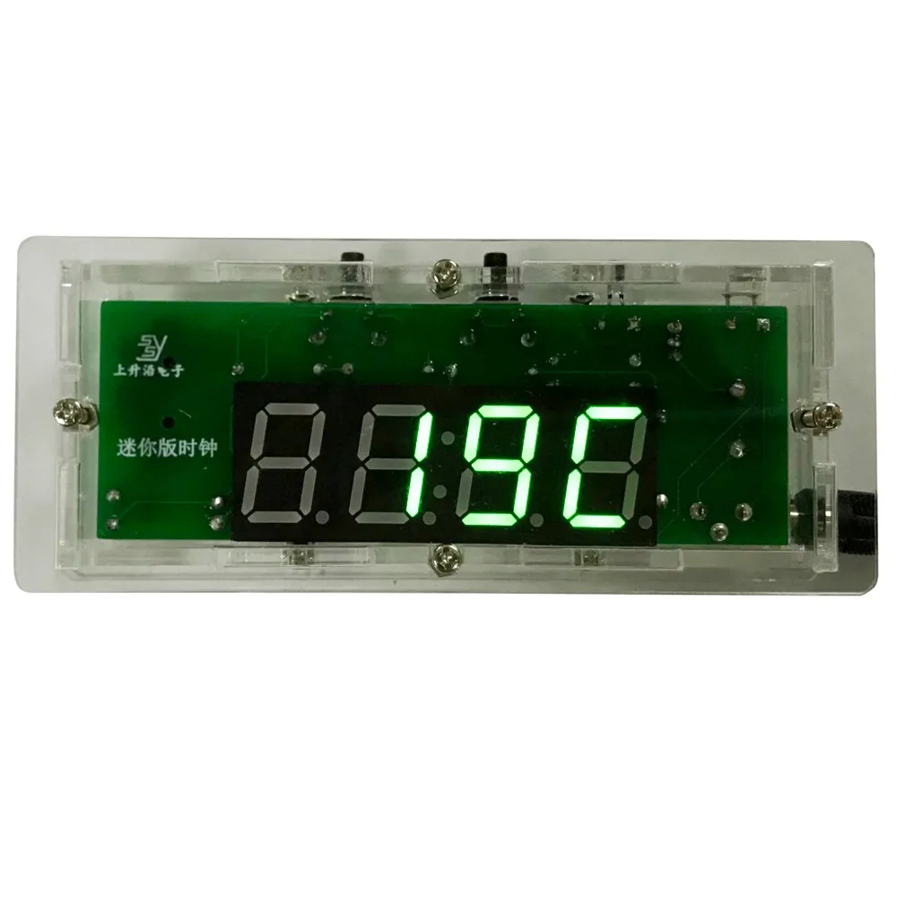 Digital Electronic Clock DIY Kit LED Temperature/Time Display Alarm Clock 0.56Inch 4 Bit DC 5V Soldering Exercise Suite Green