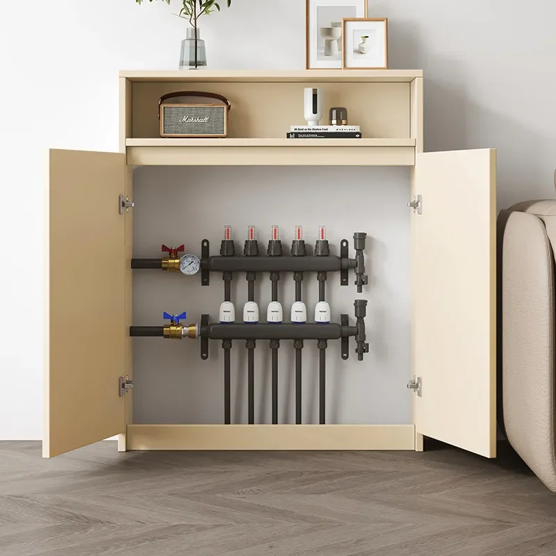 Solid wood water separator shield household bathroom heating pipe cover ugly dust cabinet natural gas pipeline storage cabinet