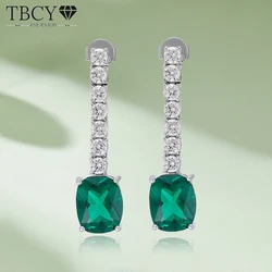 TBCYD Emerald Diamond Drop Earrings For Women 925 Sterling Silver Ruby Long Tassel Dangle Ear Stud Party Fine Jewelry Wholesale