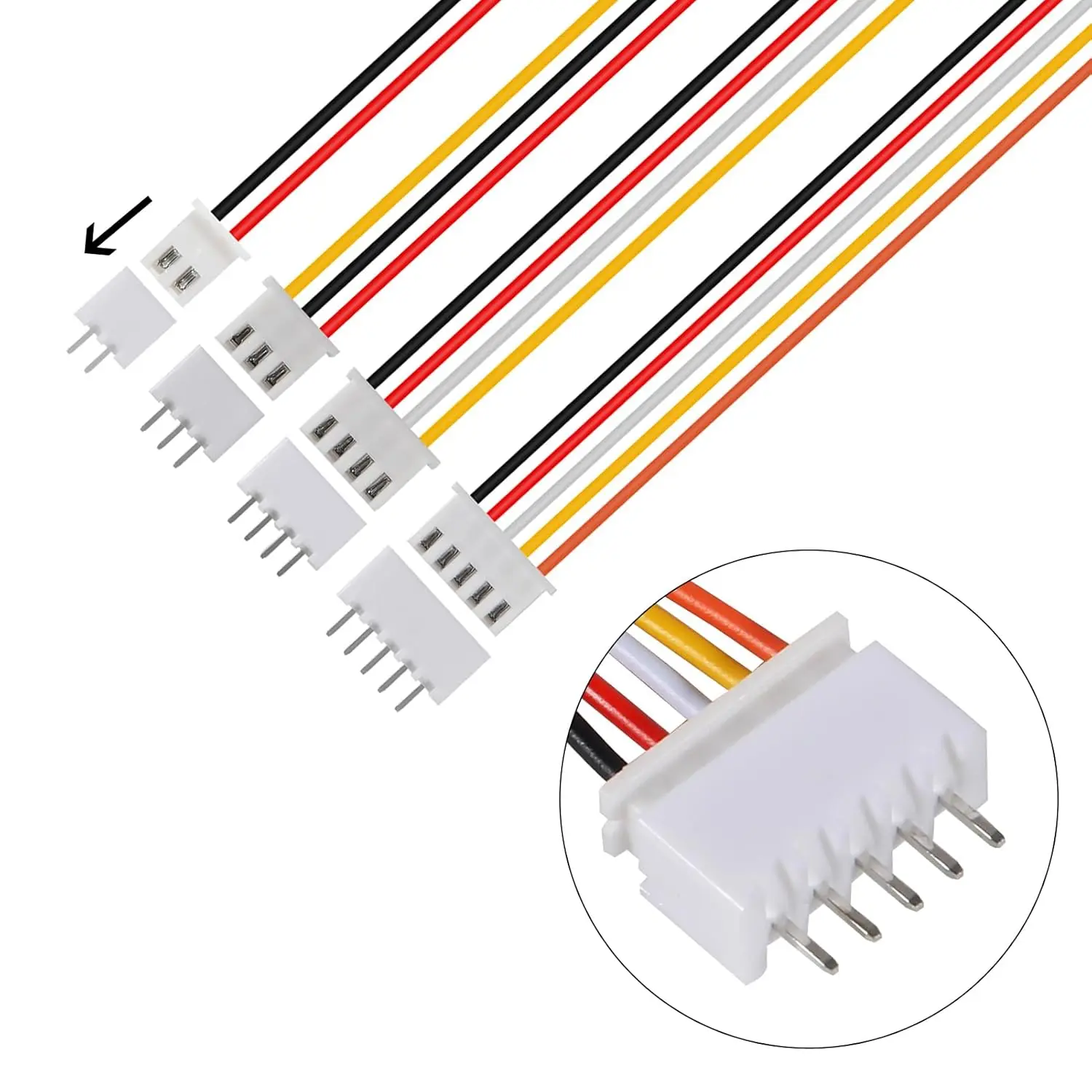 

40 Pairs for JST PH 2.0 Connector Kit, 2/3/4/5 Pin Wire to Board Housing Male and Female Plug Adapter 30cm 26AWG with Socket