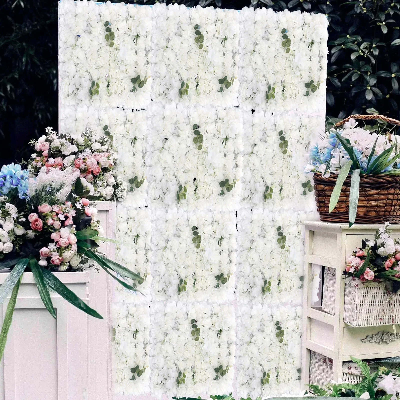 

Faux Flower Wall for Wedding – Simulation Flower Wall for Interior Decoration & Photography Backdrop