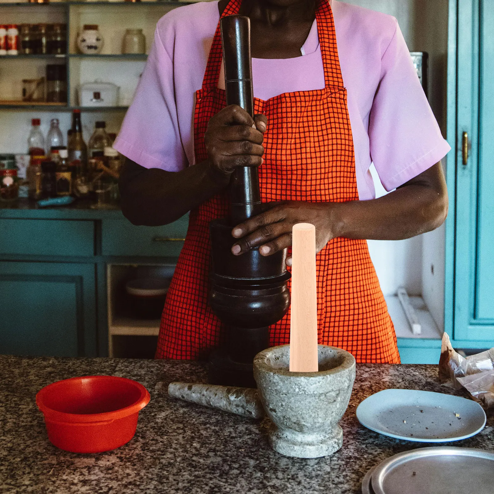 

Wooden Pestle Garlic Grinding Tool Portable Smooth Stick Kitchen Masher Handheld Food Crusher Grinder Wooden Pestle