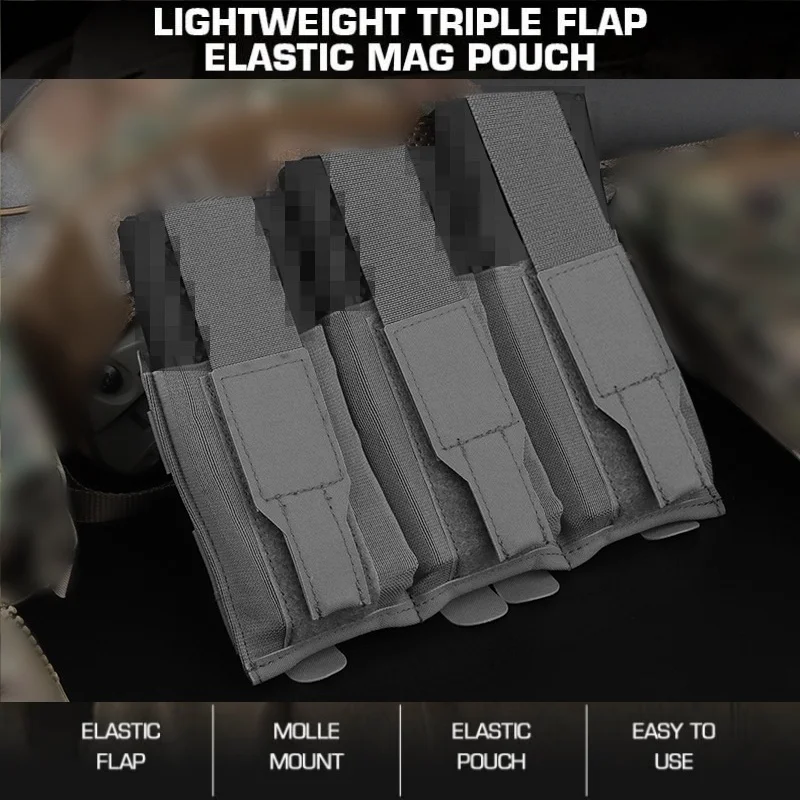 

Lightweight Flapped Mag Carrier | 3-Slot Flapped Pouch | For Camping Emergency Accessory