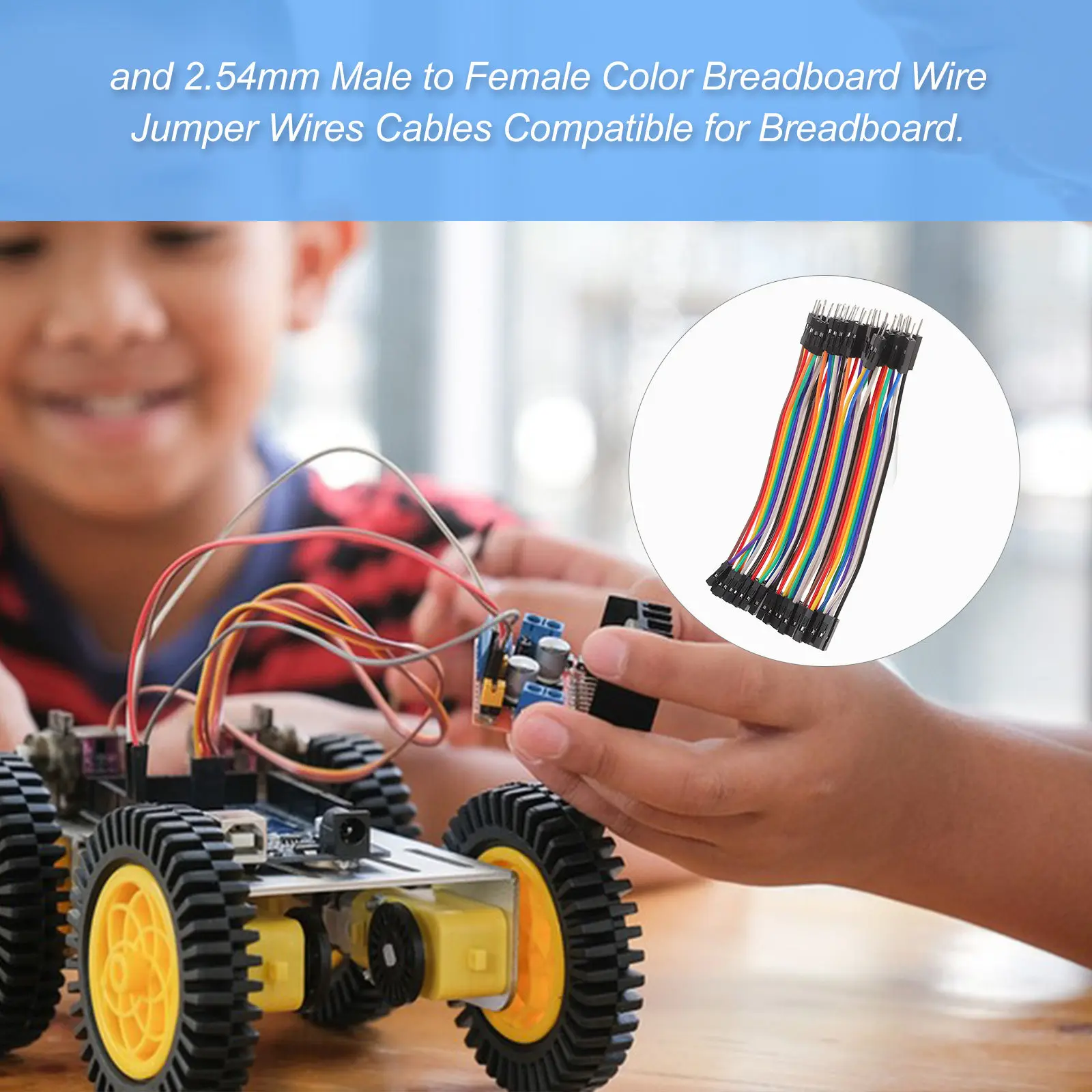 

40Pcs 10Cm 2.54mm Pitch Male to Male Color Jumper Wires Cable Breadboard Jumper Wire Kit Electronic Project Wiring Cable