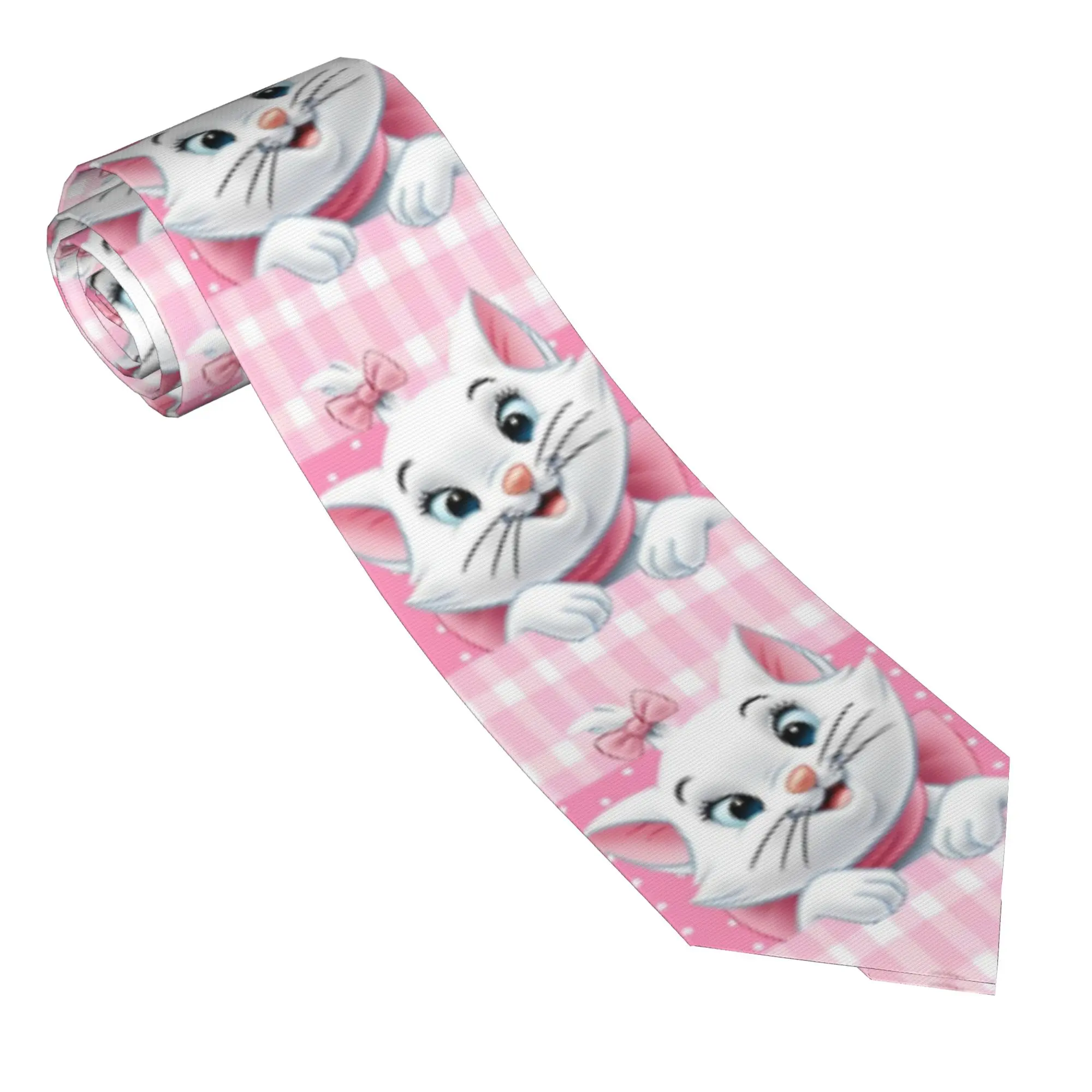 Neckties Aristocats Maries Cats Unisex Skinny 8 cm Narrow Neck Tie  for Men Daily Wear Cravat Wedding Accessories Cosplay Props