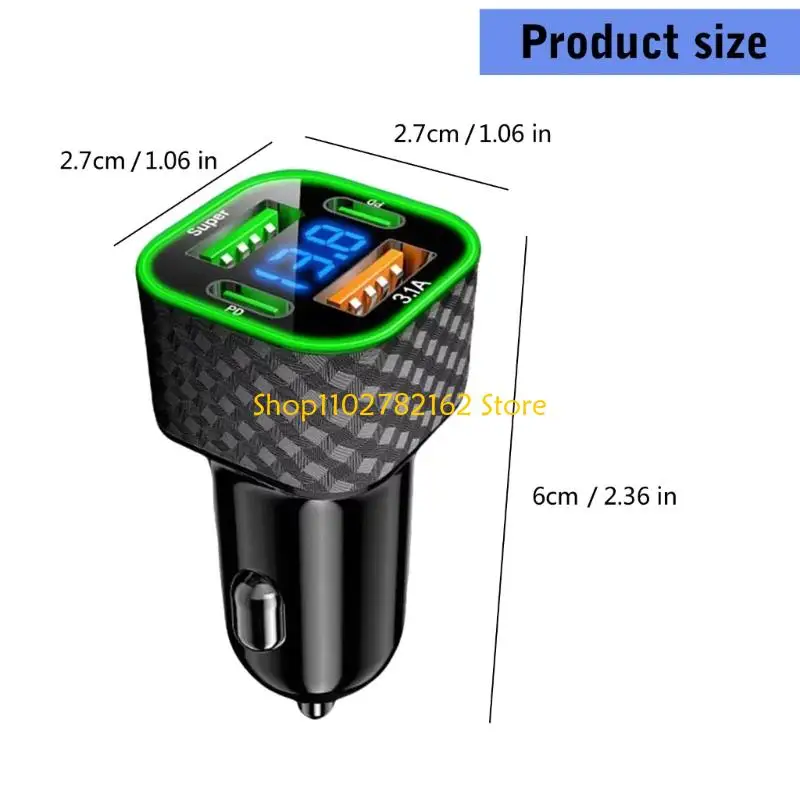 547B Compact 4 Cargadores para vehículos 380W Cargadores plástico Monitor eléctrico para vehículos