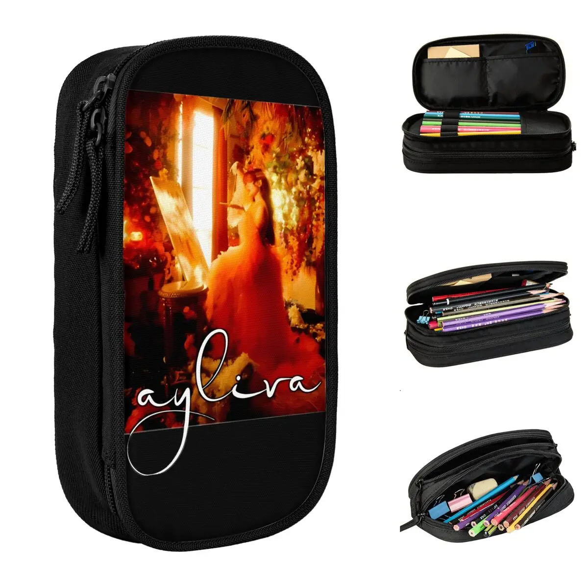 Ayliva In Liebe Tour 2025 مقلمة الحفل المغني البوب الموسيقى سستة قلم رصاص الحقيبة صبي فتاة كبيرة العودة إلى المدرسة مقلمة