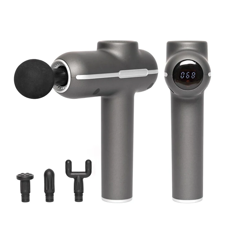 

New High Quality Custom 13.5V Deep Tissue Muscle Massager Mini USB Touch Screen 4 Massage Heads Brushless Massage Gun 20