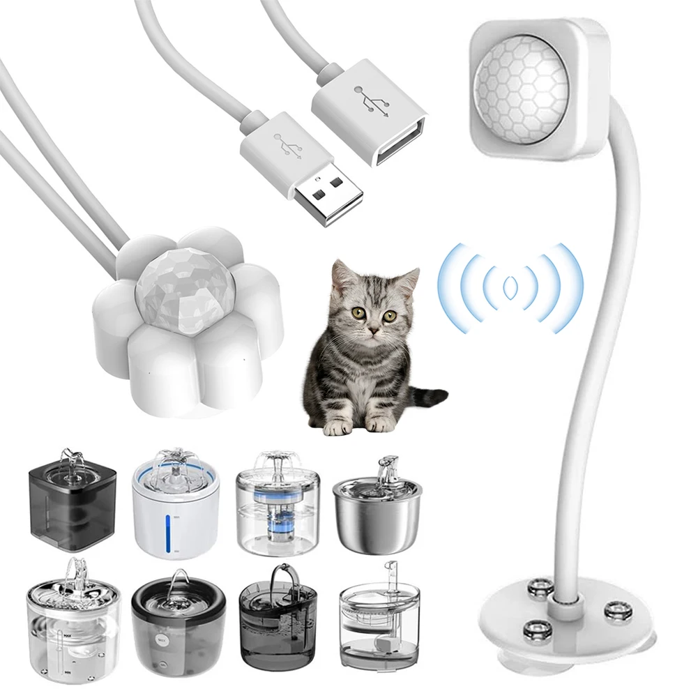 Automatic Home Pet Water Dispenser Motion Sensor Infrared Detector with USB Cats Dispenser Portable Home Pet Accessories