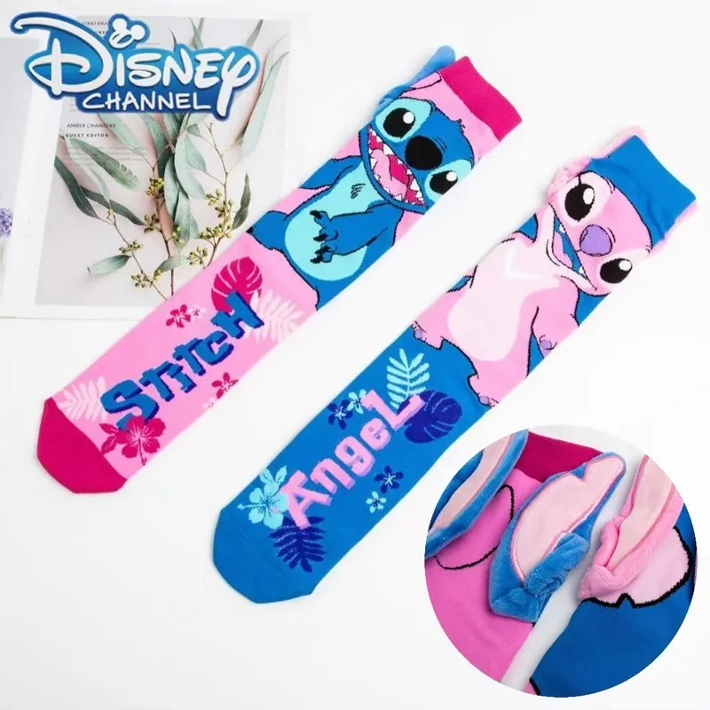 

Disney Angel Stitch Socks Children's Padded Warm Mid-Calf Socks Girls Winter Soft Funny Sleep Cotton Socks for Birthday Gifts