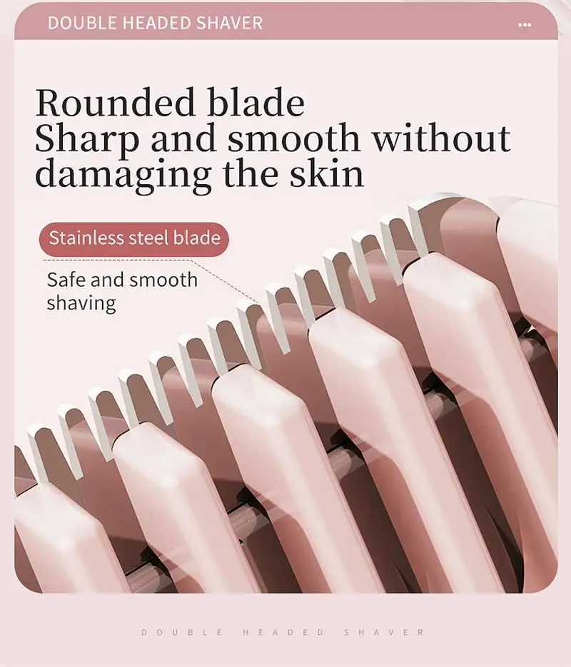 Elektrische Rasierer für Frauen, wasserdichter Bikini-Trimmer, Gesichtsrasierer für Achseln, Beine, Damen-Körpertrimmer, Haarentfernung, Rosa, Lila – Detail 9