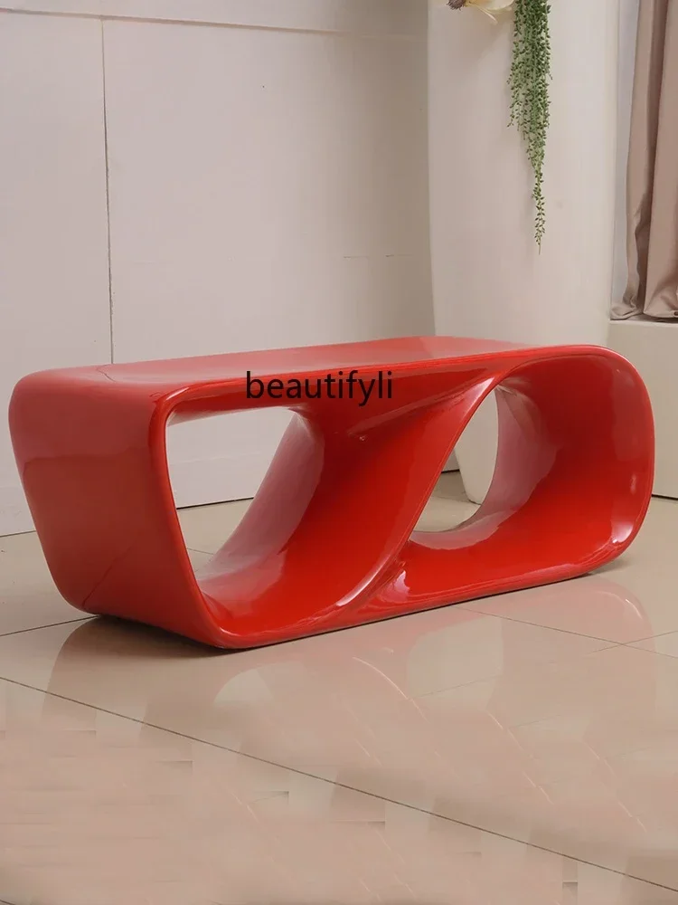 

Fiberglass Japanese Bench Shopping Mall Stool Public Leisure Chair Rest Chair Modeling Stool