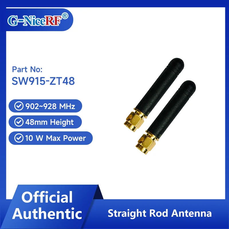 

G-NiceRF | 2PCS SW915-ZT48 915MHz Straight Rod Antenna SMA Interface