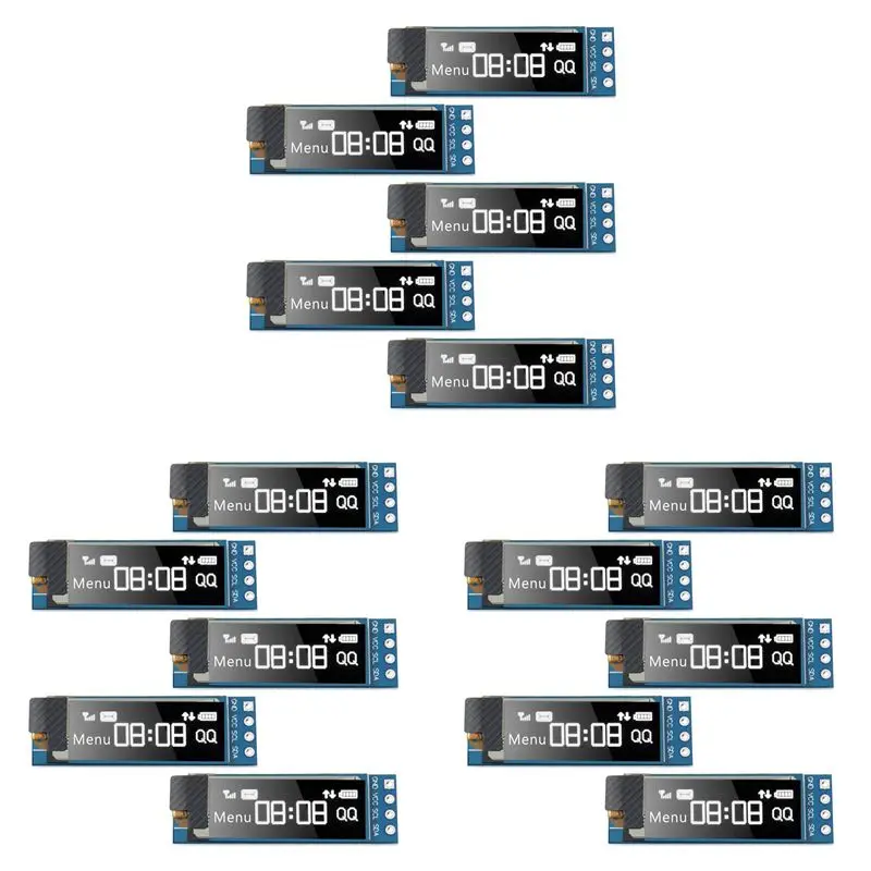 

Стабильный модуль дисплея I2C на 15 элементов, 0,91 дюйма, OLED-дисплей I2C, драйвер OLED-экрана I2C, DC 3,3В-5В (белый свет)