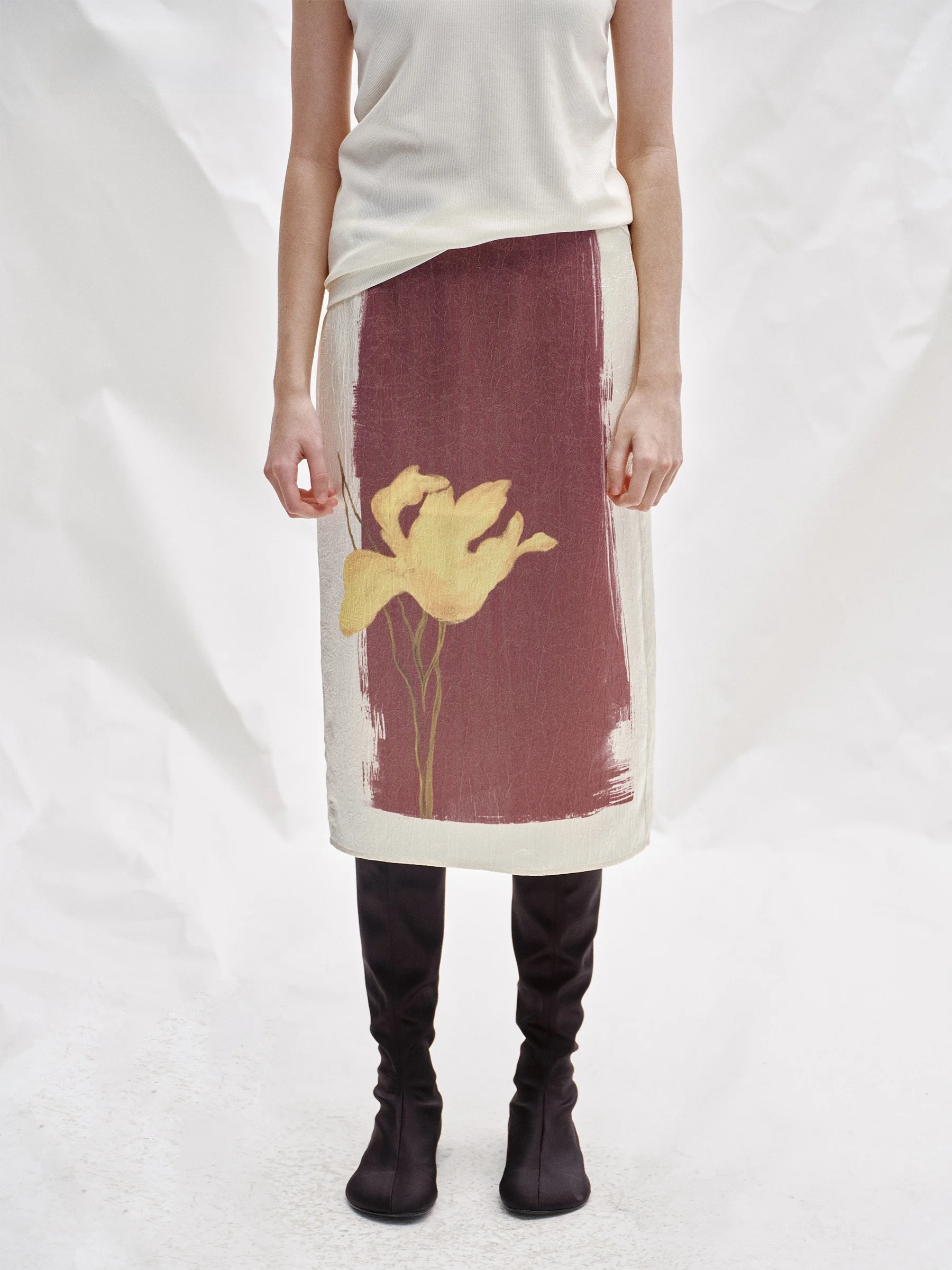 

Удобная дышащая ретро-юбка с плиссировкой и жемчужным принтом, длинная, женская, из полиэфирного волокна, с боковым разрезом и молнией