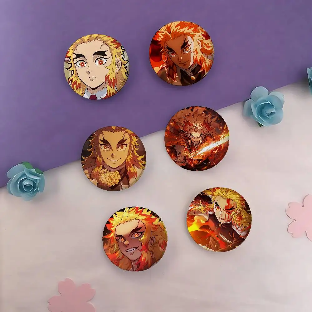 Kyojuro Rengoku Abzeichen Knopf Pins Brosche Kreative Lustige Zitate Abzeichen Kleidung Rucksack Schmuck Geschenk Für Kinder Freunde