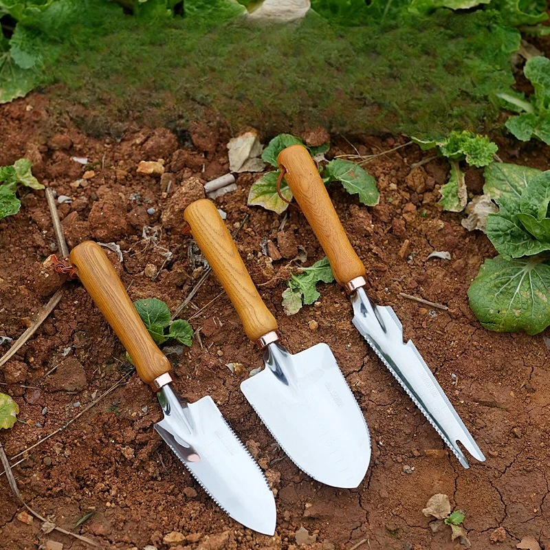 Multi-Function Stainless Steel Garden Shovel - Spade, Manual Weeder, Serrated Weeding Shovel, Home Garden Weeding Tool