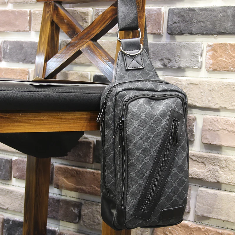 

New Fashion Plaid Men's Chest Crossbody Bag Casual After Backpack Messenger Bag