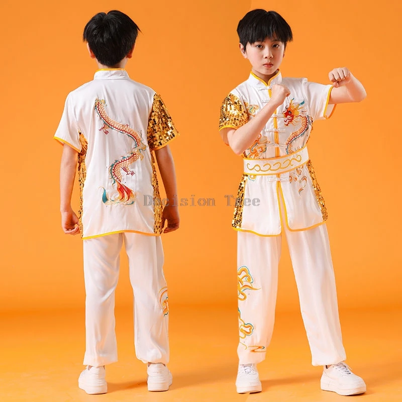 2024 new children's martial arts practice performance embroidery youth training clothing chinese competition kung fu costume