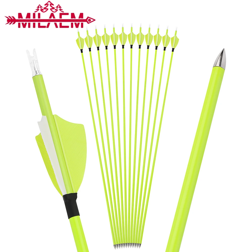 12pcs 31inch Mix Carbon Arrow Spine1500 Turkey/Rubber Feather Compound/Recurve Bow Outdoor Archery Shooting Hunting Accessories