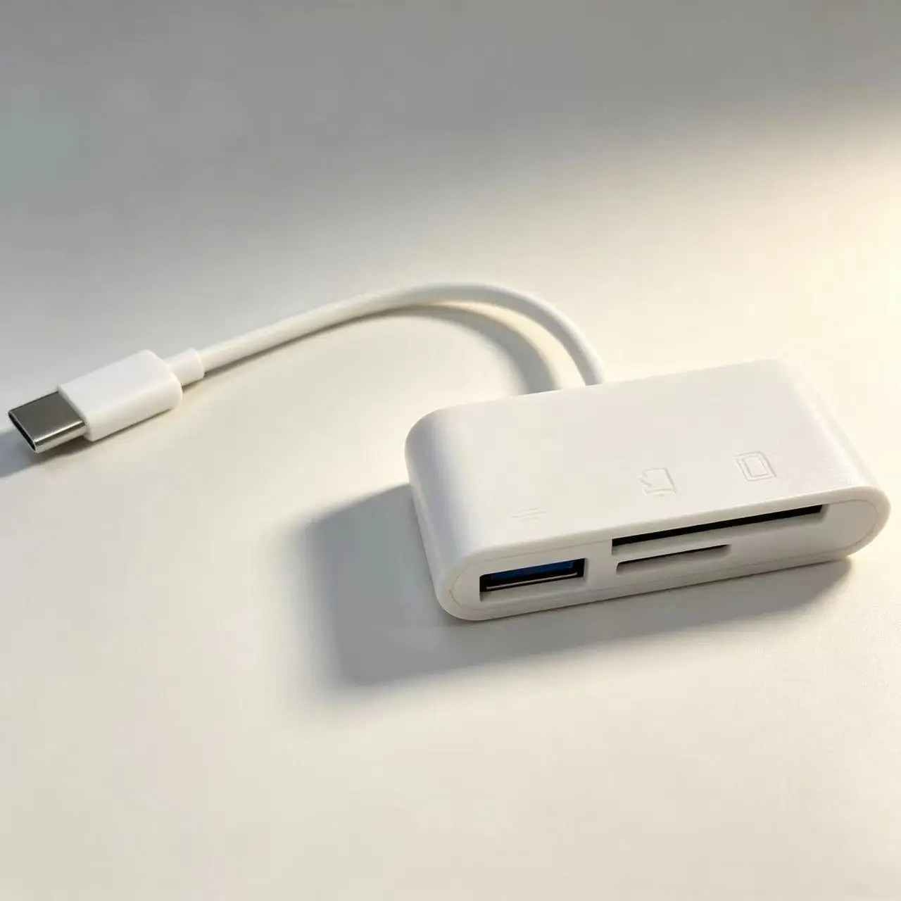 Type‑C OTG Card Reader Adapter, 3‑in‑1 USB‑C to USB‑A SD TF Memory Card Reader, For Phone Tablet Laptop