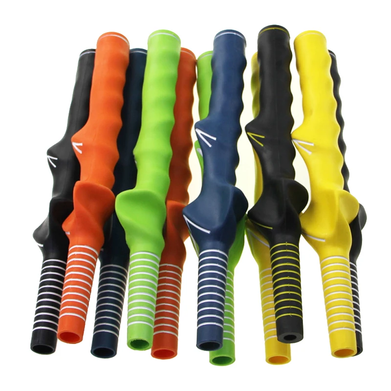 High Quality Durable Golf Rubber Hand Shape Grip Exercise Pole Grip Golf Swing Training Grip Trainer Right-Handed