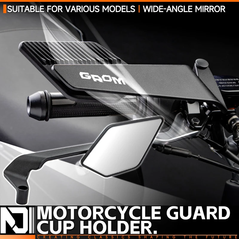 العالمي للدراجات النارية مرآة ثابتة الرياح الجناح الجانب الرؤية الخلفية عكس مرآة لهوندا CB750 CBR Grom CT125 MSX NC750X