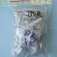 1W Carbon Film Rsistor Kit 30Values X 10pcs=300PCS 0.1R~750 Ohm 5% Assorted Kit Resistance 0.33/1.5/2.0/2.7/3.9/4.7/5.6/10/75R