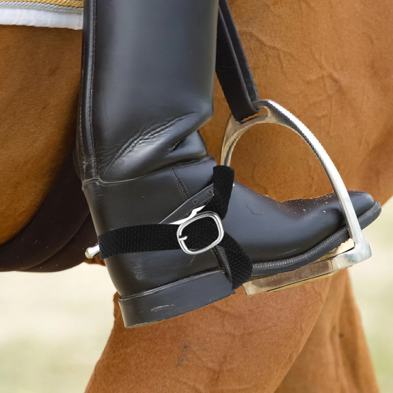 Picture 3: 2Pcs Polyester Adjustable Equestrian Spur Straps Western Cowboy Riding Belt Horse Boot Strap Accessories Spur Straps