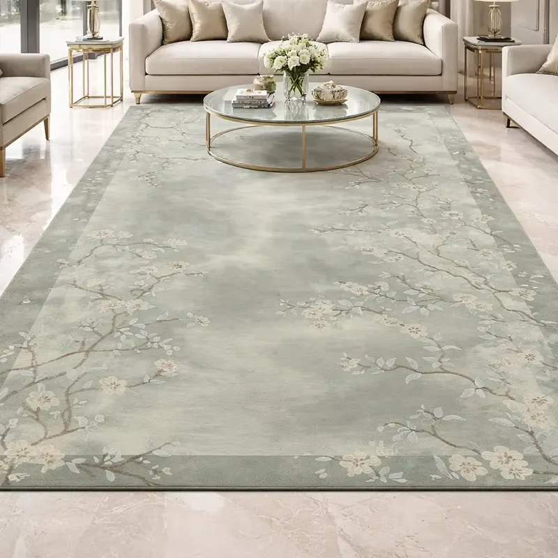 Oriental Floral Hand Tufted Rug New Zealand Wool Bamboo Silk Custom Size Carpet for Hotel Villa Project Custom