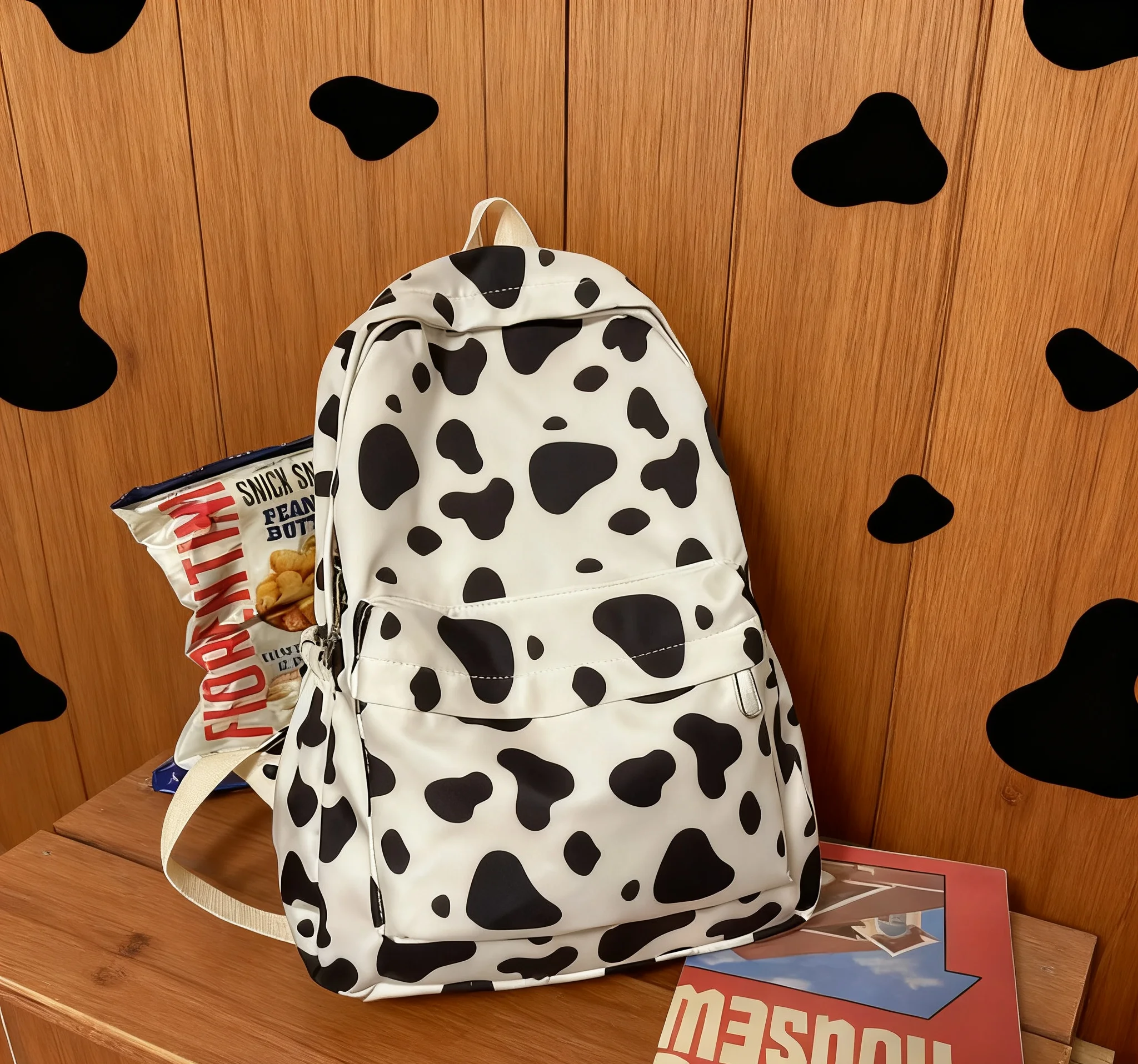Mochila de moda para niños de alta calidad, bolso escolar con estampado de vaca para niño y niña, estilo Boutique al aire libre para adolescentes