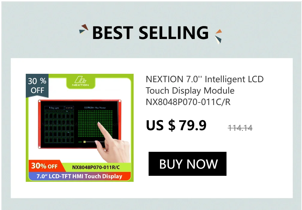 NEXTION ONX3248G035 3.5″Genius Series ESP32-S3 LCD Touchscreen Development Board CTP Touchscreen 2.4 GHz Wi-Fi Bluetooth 5 (LE)