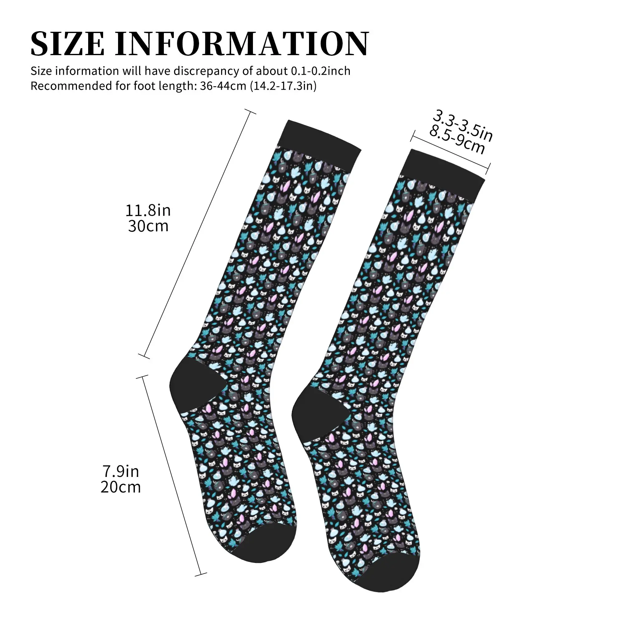Kawaii Men's Gothic Halloween Witch Cat Skull Dress Socks Unisex Warm Comfortable 3D Printed  Sports Compression Socks view 4
