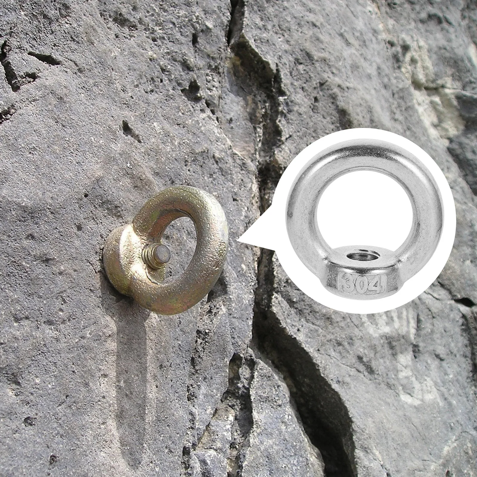 

8 Pcs Stainless Steel Eye Nut Heavy Duty Lifting Nuts for Chains Threaded Hardware Fasten Hoisting