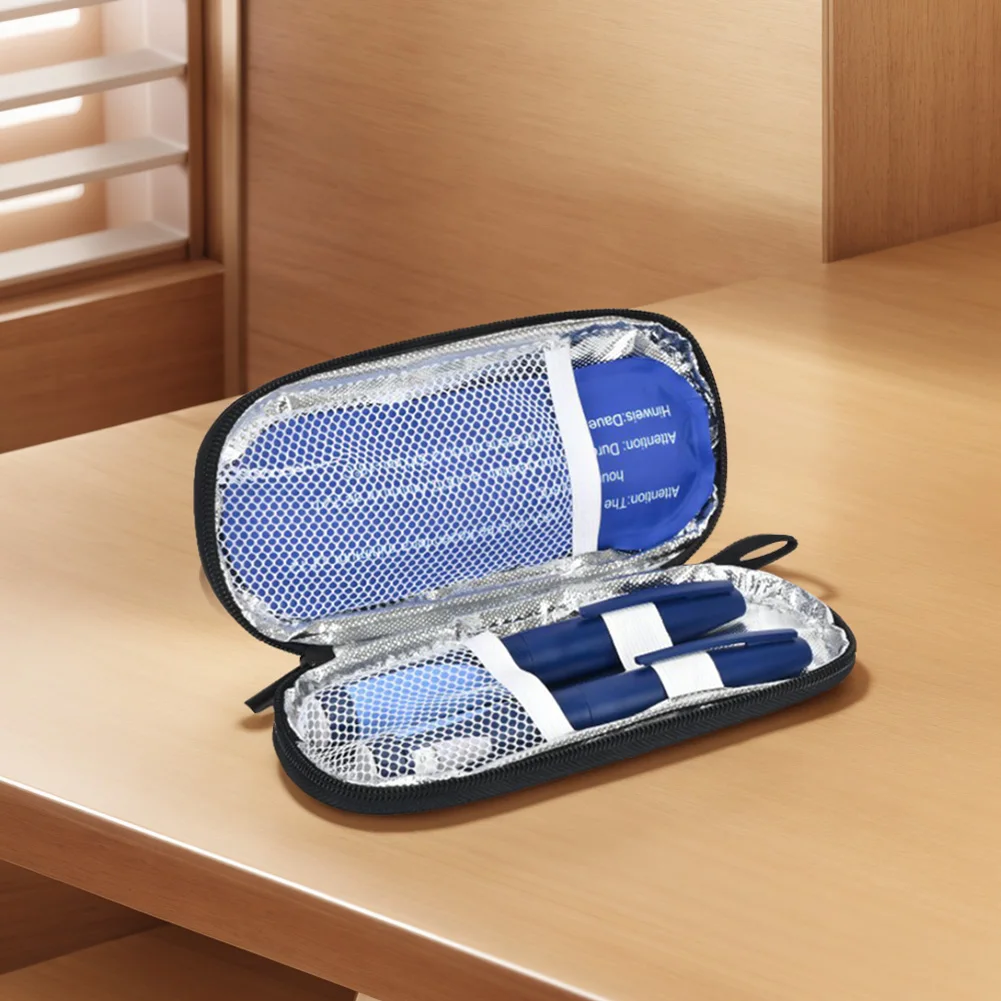 ポータブルインスリン冷却バッグ再利用可能な糖尿病ポケットピルプロテクタートラベルケースピル冷蔵アイスパック糖尿病メディクラ用