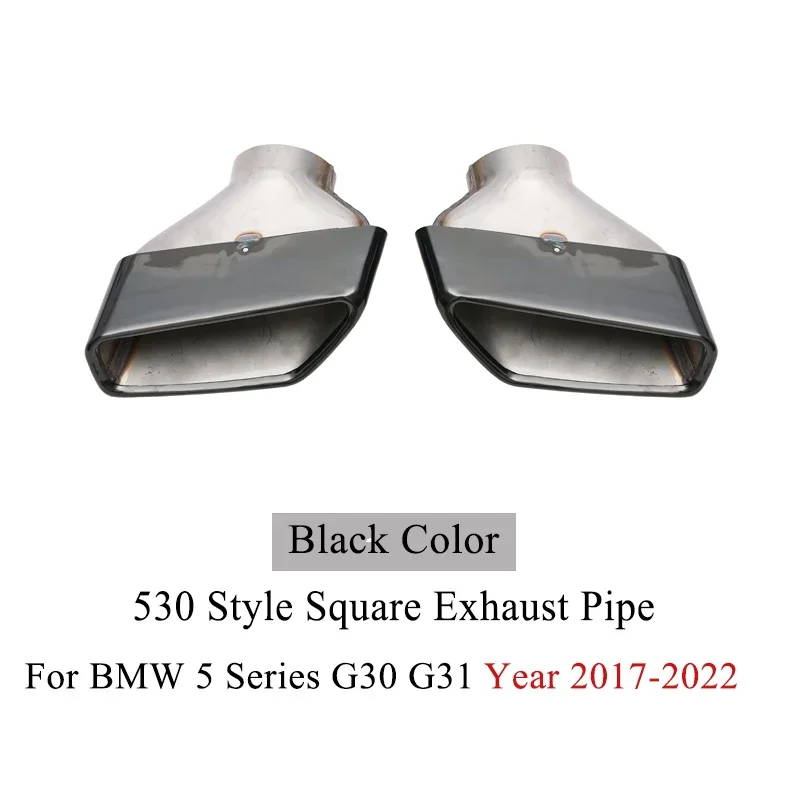 M5 Auto Staart Achterbumper Diffuser Uitlaatpijp Uitlaat Zwart Zilver 530 540 Uitlaat Tips Cover Voor BMW 5 Serie G30 G31 2017-2023