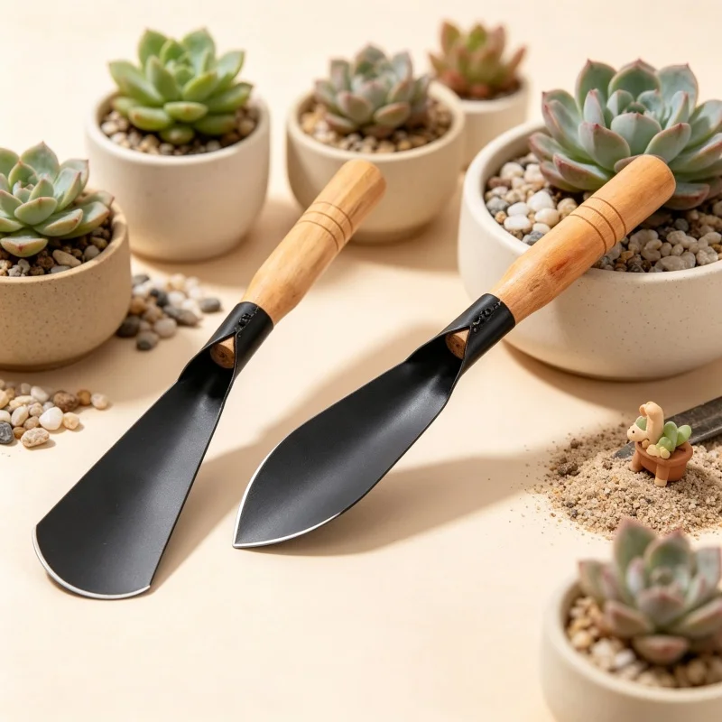 Manganese Steel Garden Hand Shovel Wooden Handle Durable Trowel Digging Weeding Planting Potted Flower Vegetable Gardening Tool