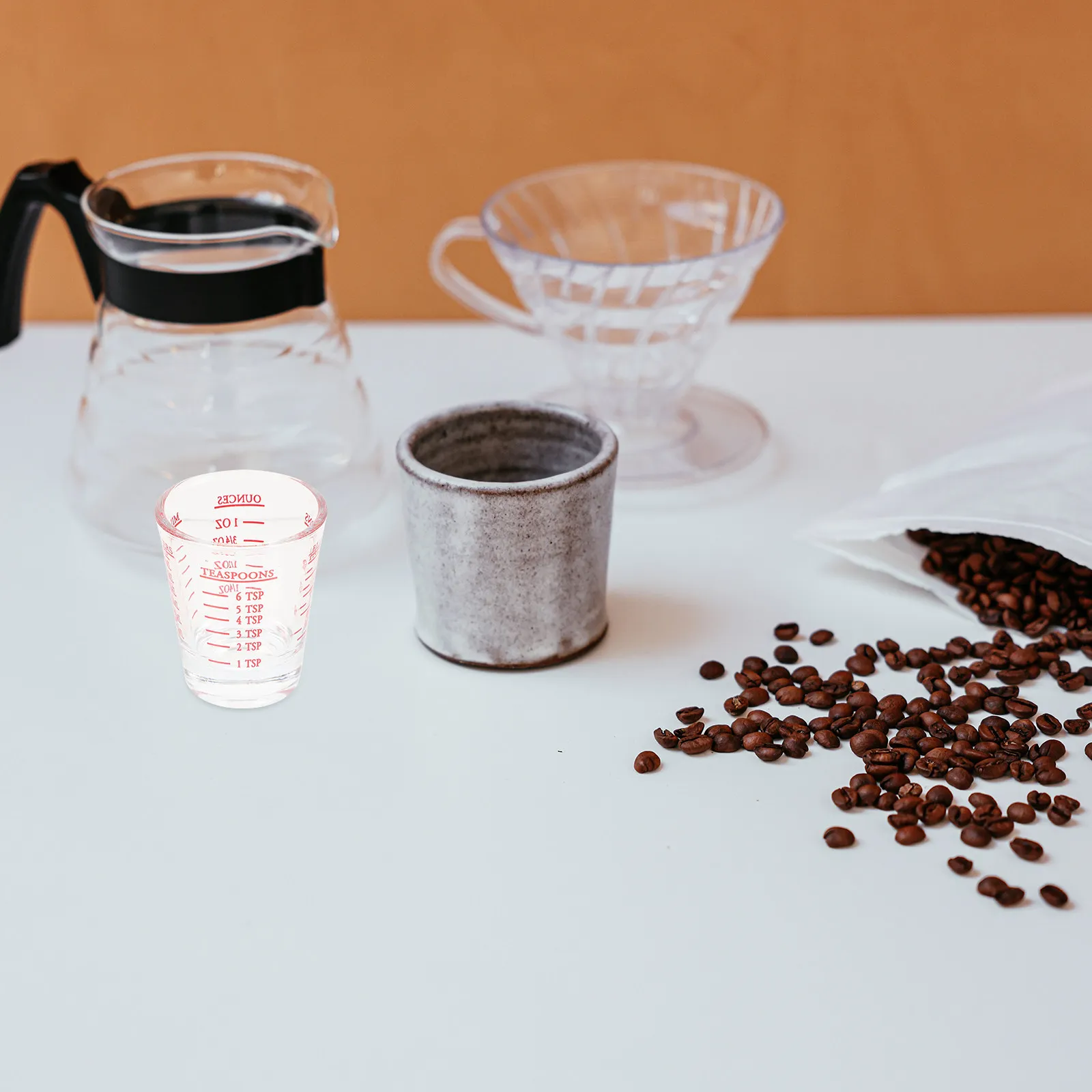 3Pcs Premium Glass Measuring Cups Lightweight Shatter Resistant Clear Scale Marked Liquid Measuring Cup for Latte Art Coffee Bar