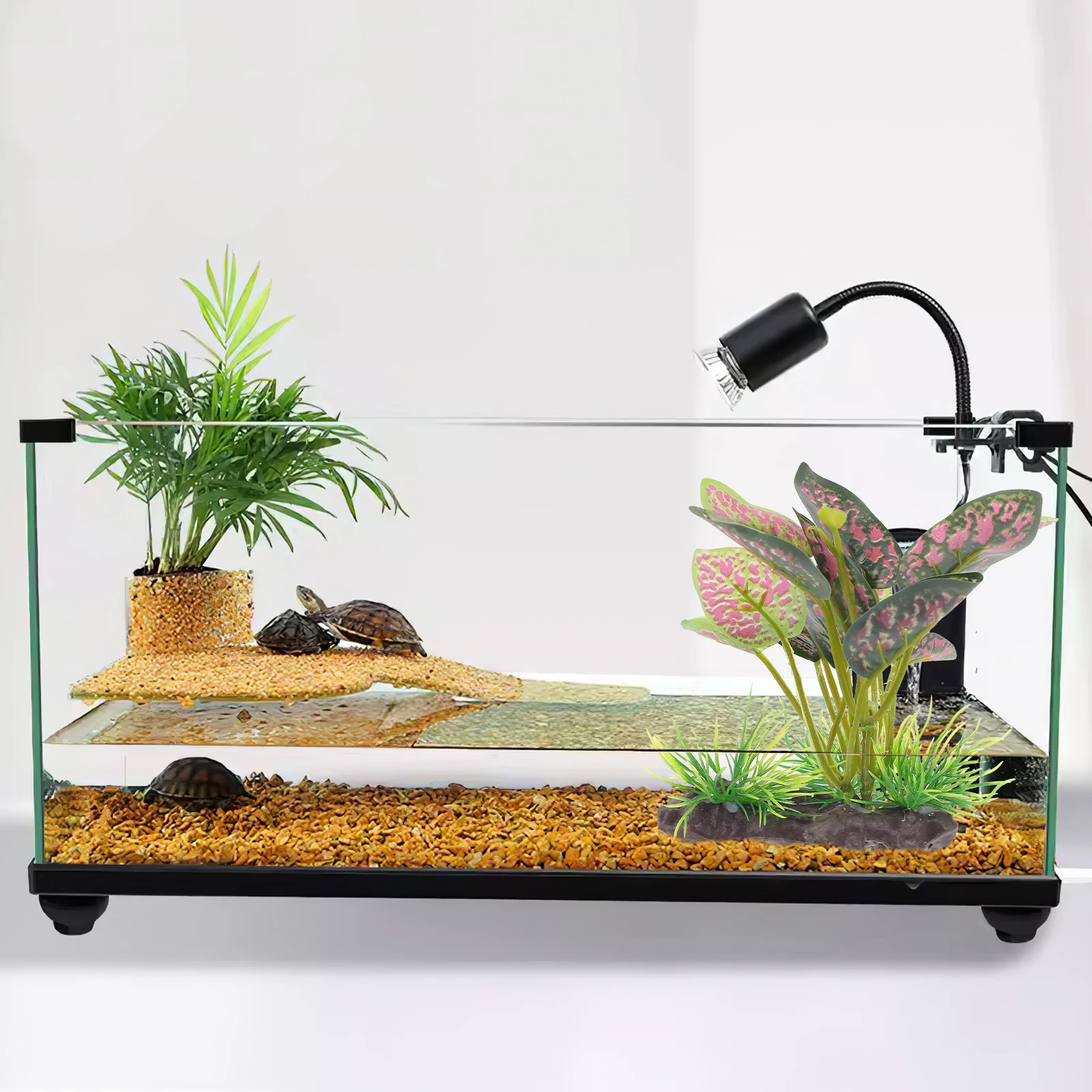 

Reptile Terrarium Plant Decor Artificial Plants for Aquarium Fish Tank Habitat Reusable nament L scape Accessories Pet Supplies