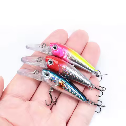 New 1pc 4cm 3.2g Pesca Hard Fishing Lure Floating Minnow Wobbler Peche Artificial Crank Bait Bass Perch Pike Salmon Trout