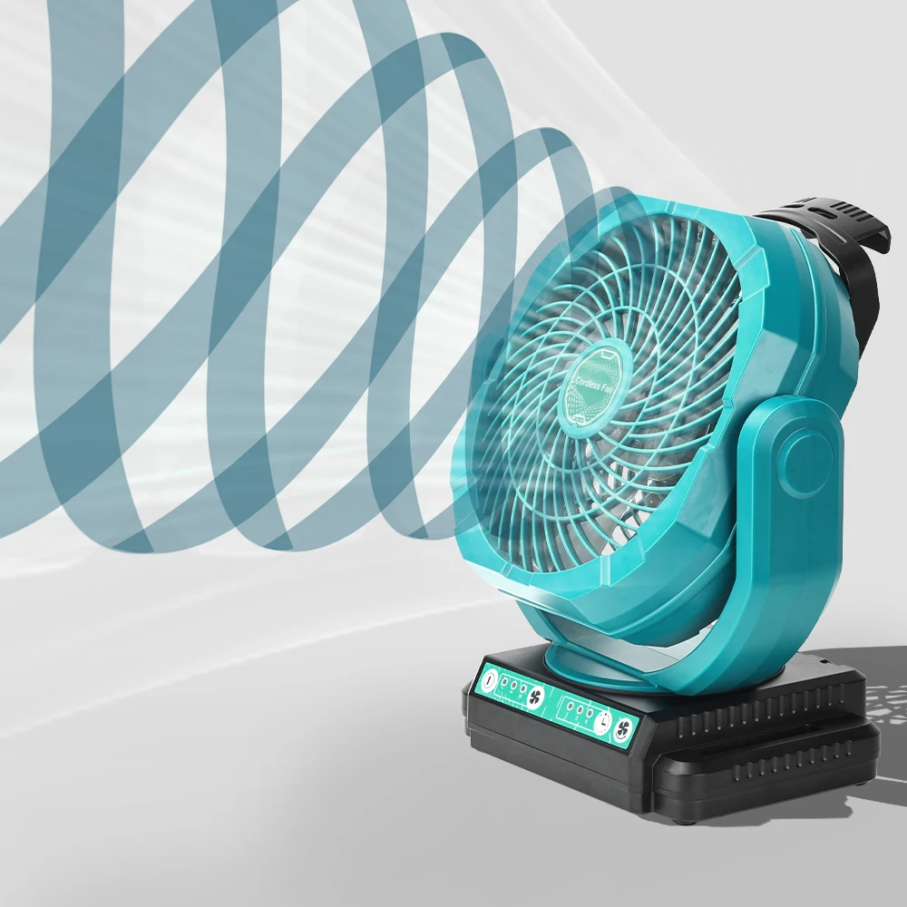 Outdoor camping shaking fan Cordless Oscillating Fan for Makita 18V Battery,Jobsite Industrial Camping Fan(Battery not Included)